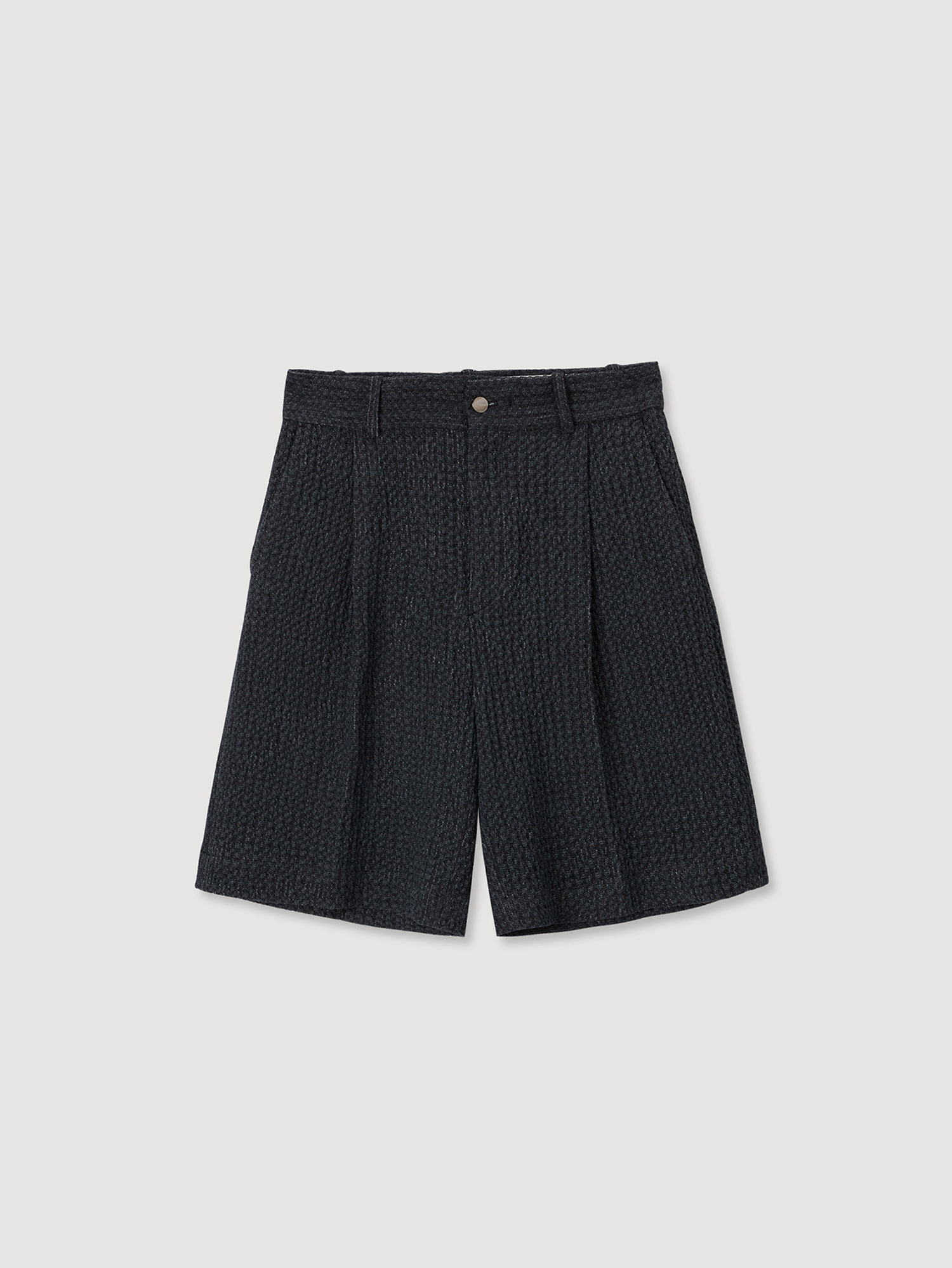 Tweed Denim Bermuda Half Pants (Black)
