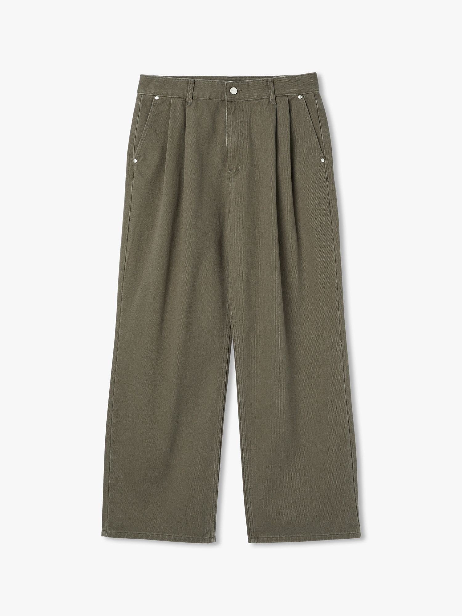 French Two Tuck Chino Pants (Khaki Brown)