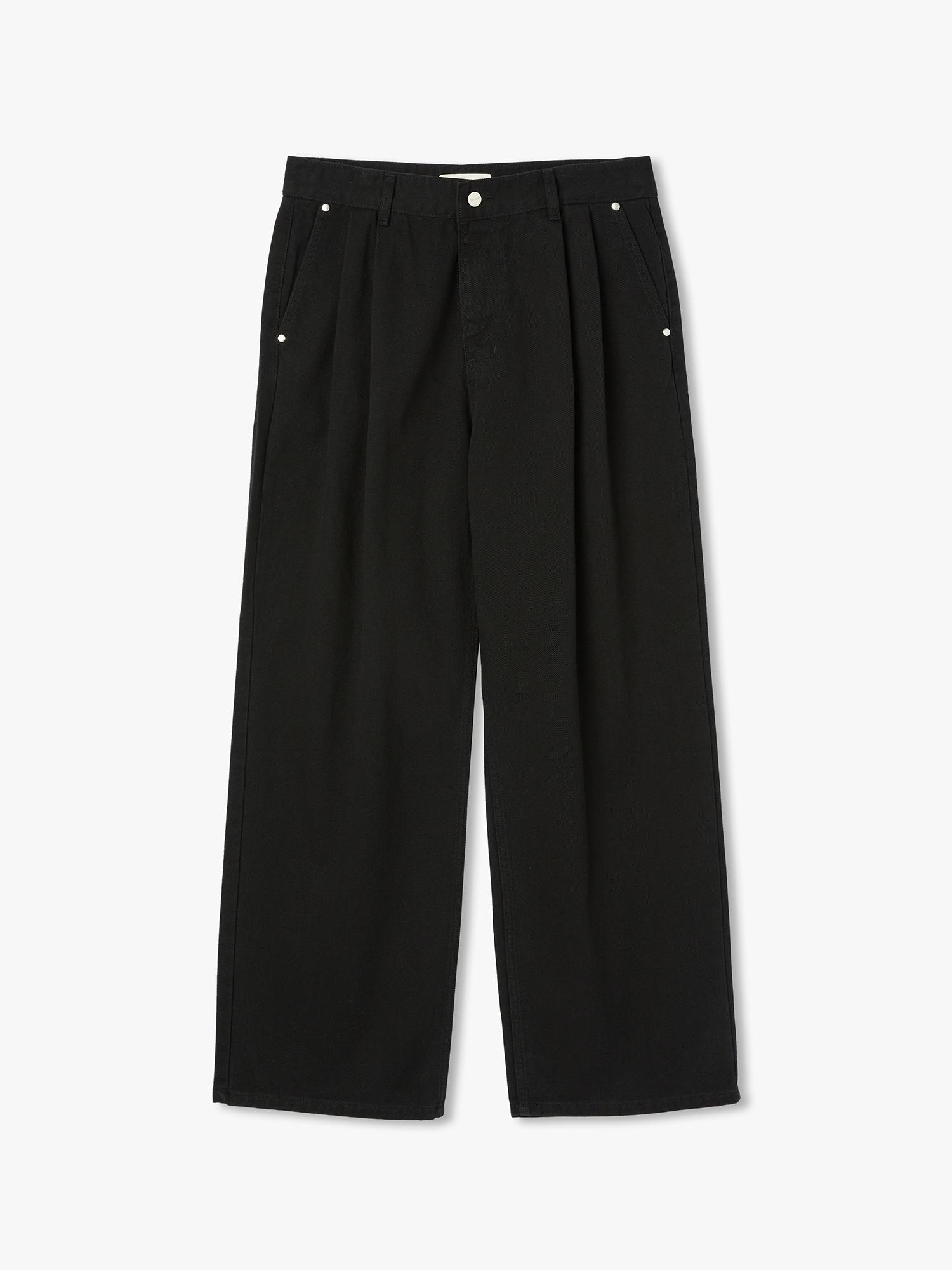 French Two Tuck Chino Pants (Black)