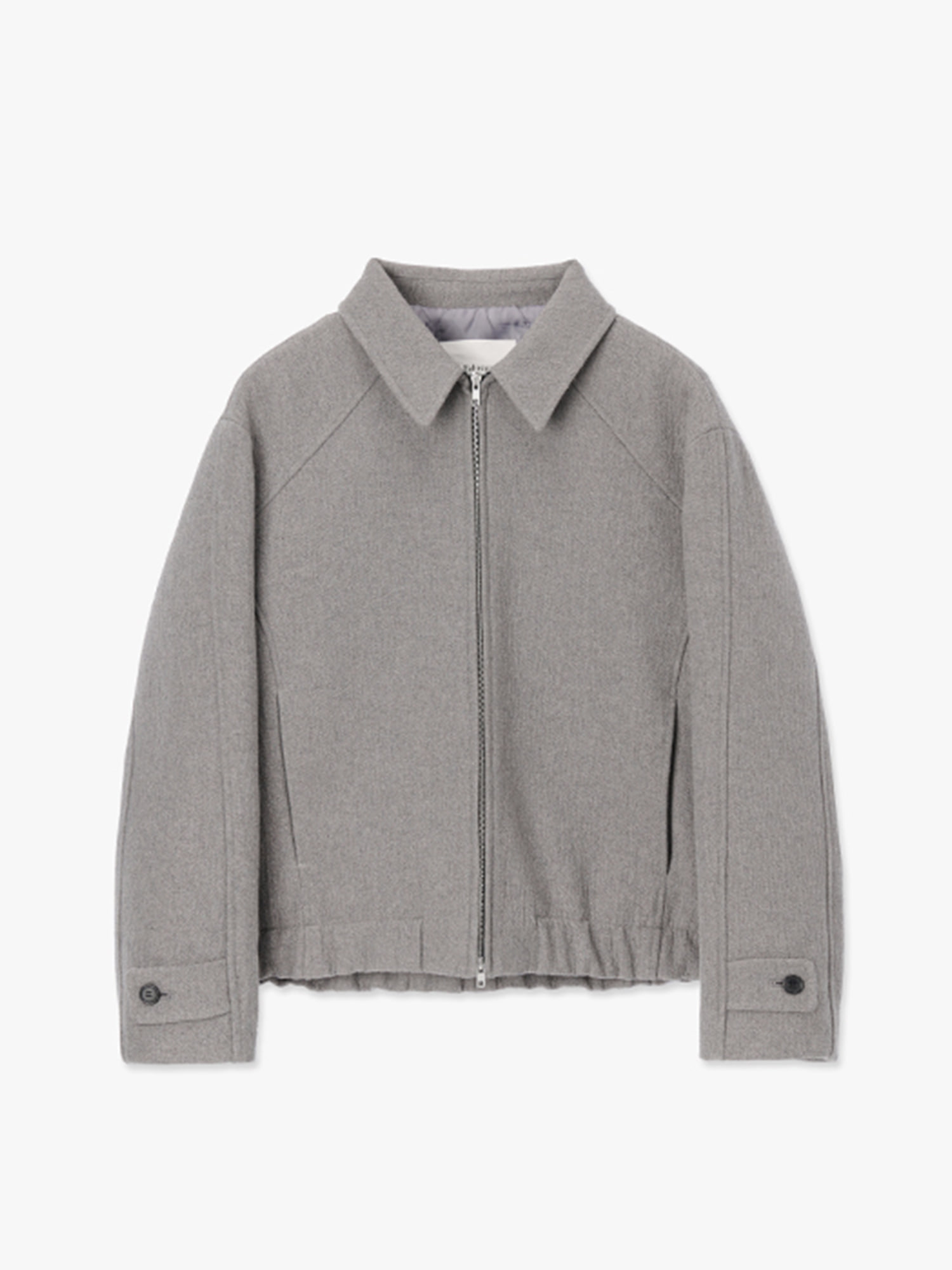 Bumpy Wool Blouson Jacket (Mid Grey)