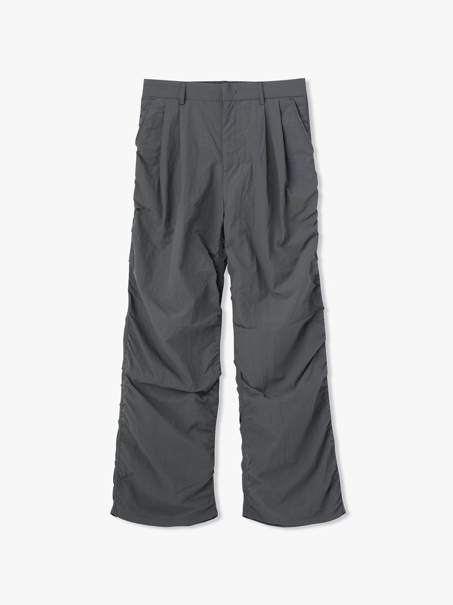 Wind Nylon Shirring Pants (Charcoal)
