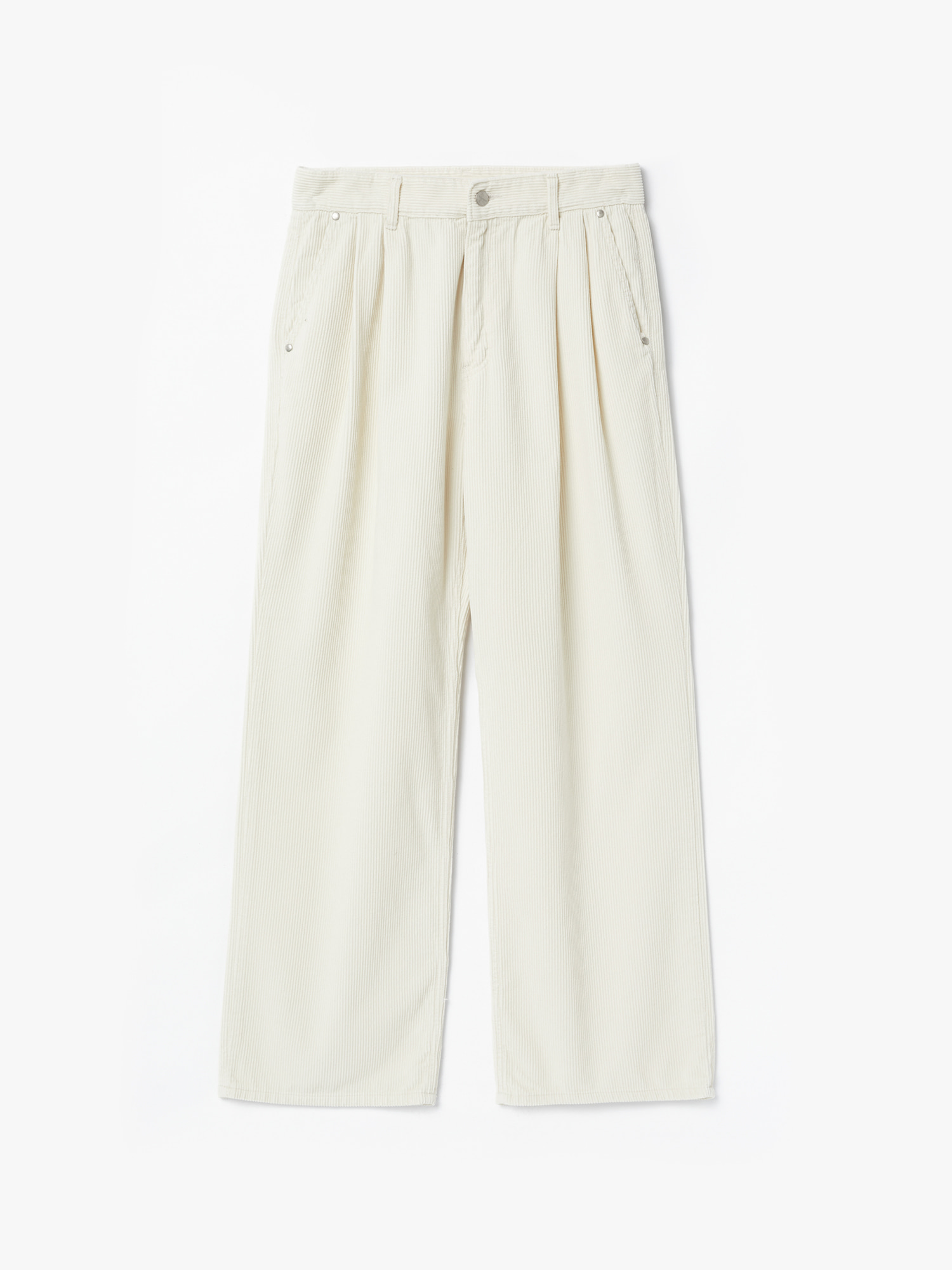 8W Corduroy Two-Tuck Pants (Cream)