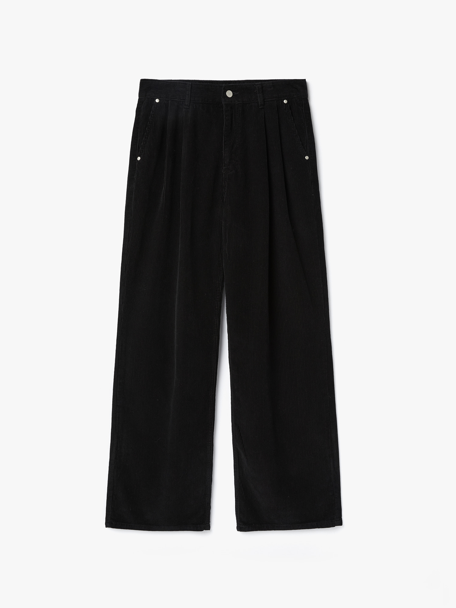 8W Corduroy Two-Tuck Pants (Black)