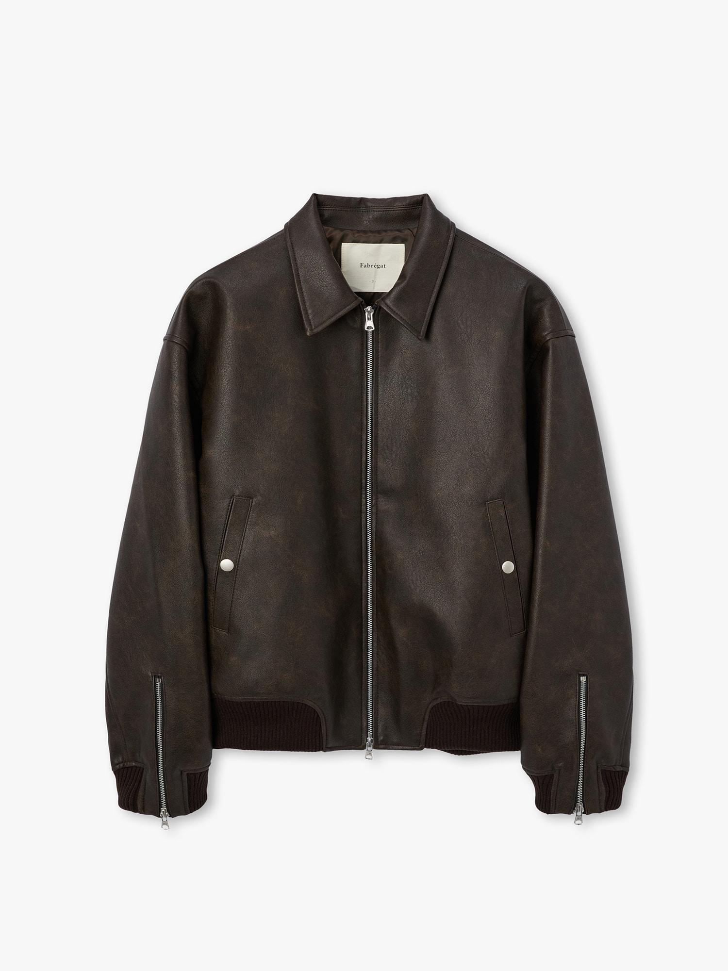 Bard Leather Bomber Jacket  (Dark Brown)