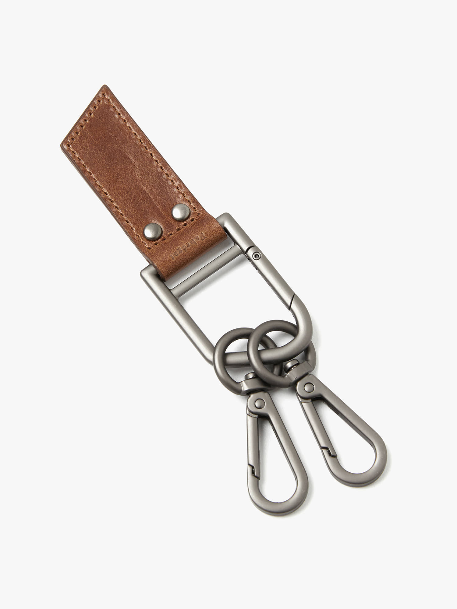 Hope Carabiner Leather Key ring (Wood Brown)